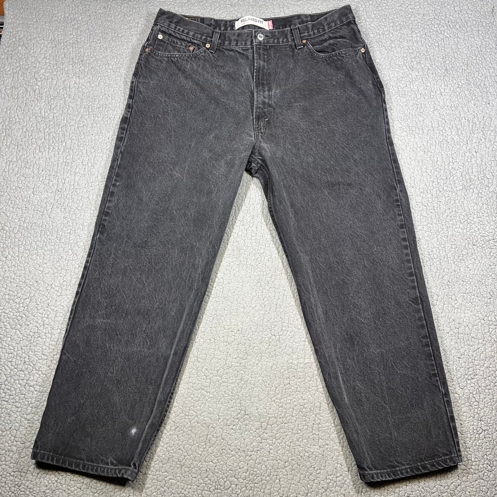 Vintage Levi's 550 Jeans Mens 38 Relaxed Fit Straight Leg Black Denim Y2K